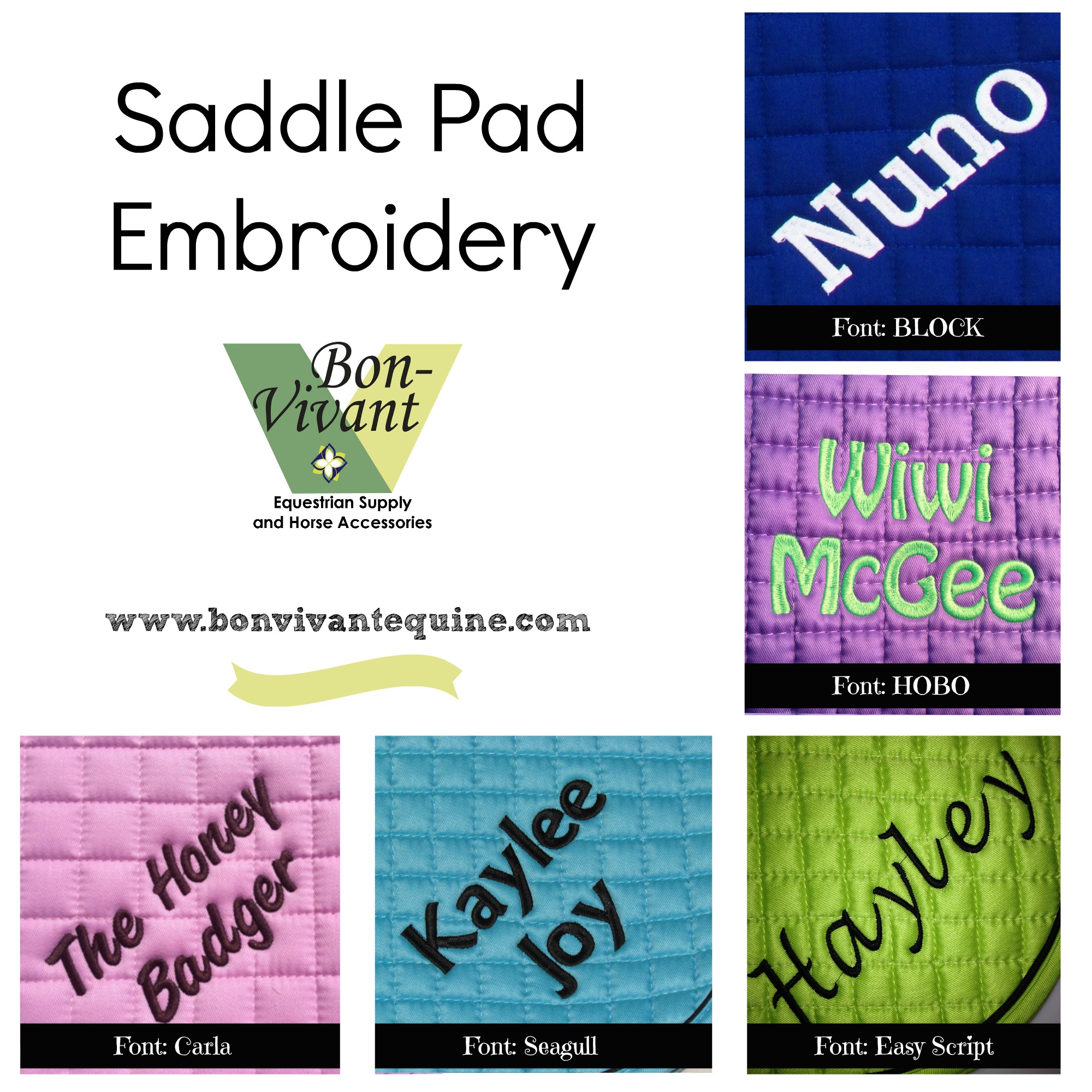 saddle-pad-embroidery-saddle pad monogramming-lots-of-colors-and-styles.jpg